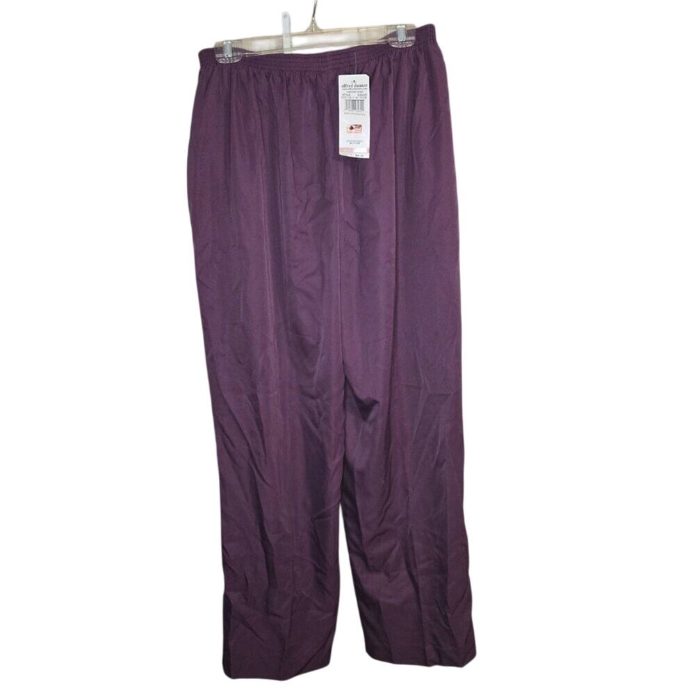 NWT Alfred Dunner 18W Plum Pull-On Pants/Trousers [0297]